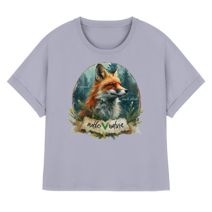 vegwear "respect each other" - oversized Damen T-Shirt mit Fledermausärmel, vegan, bio