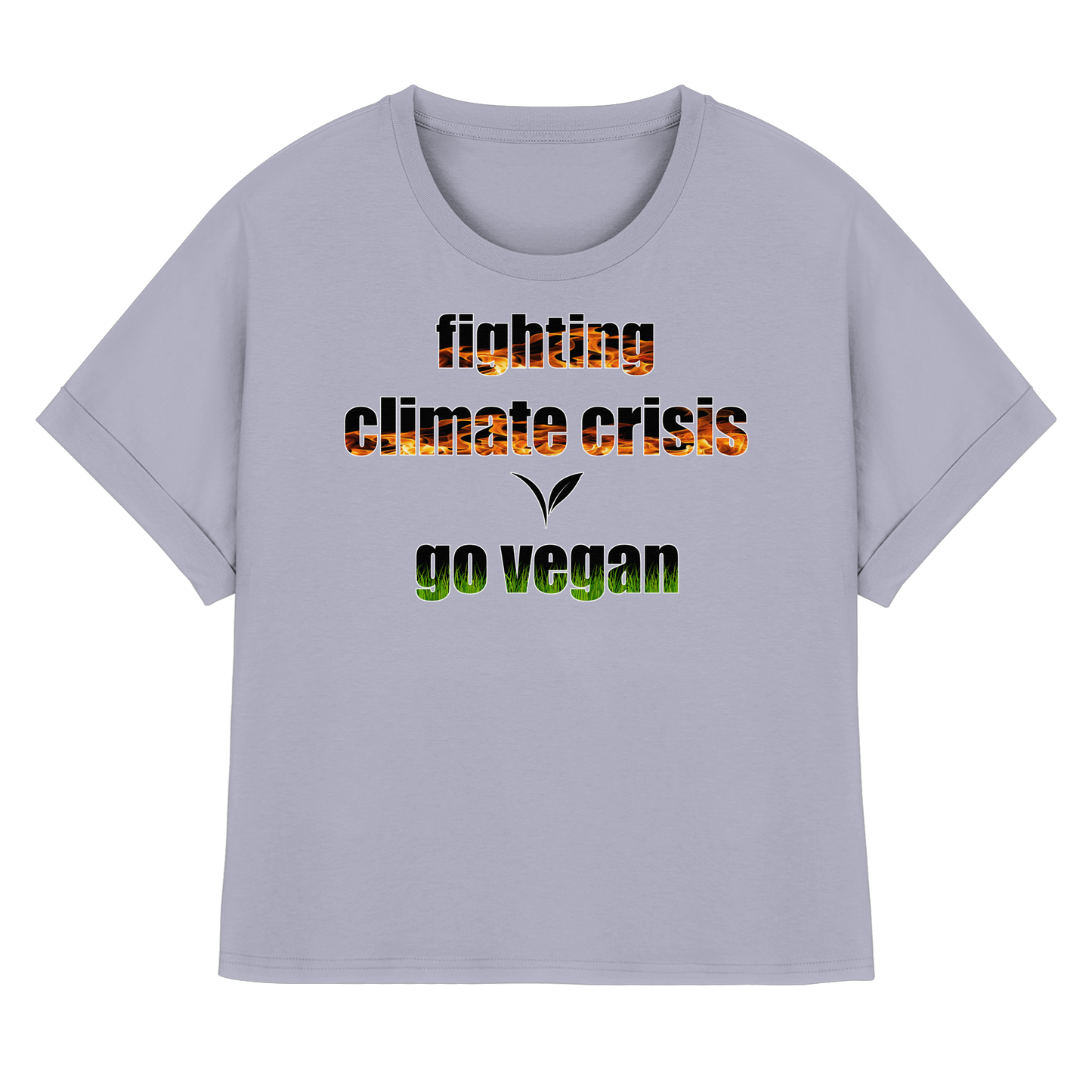 vegwear "fighting climate cirsis"- oversized Bio Damen T-Shirt mit Fledermausärmeln, vegan & klimafreundlich