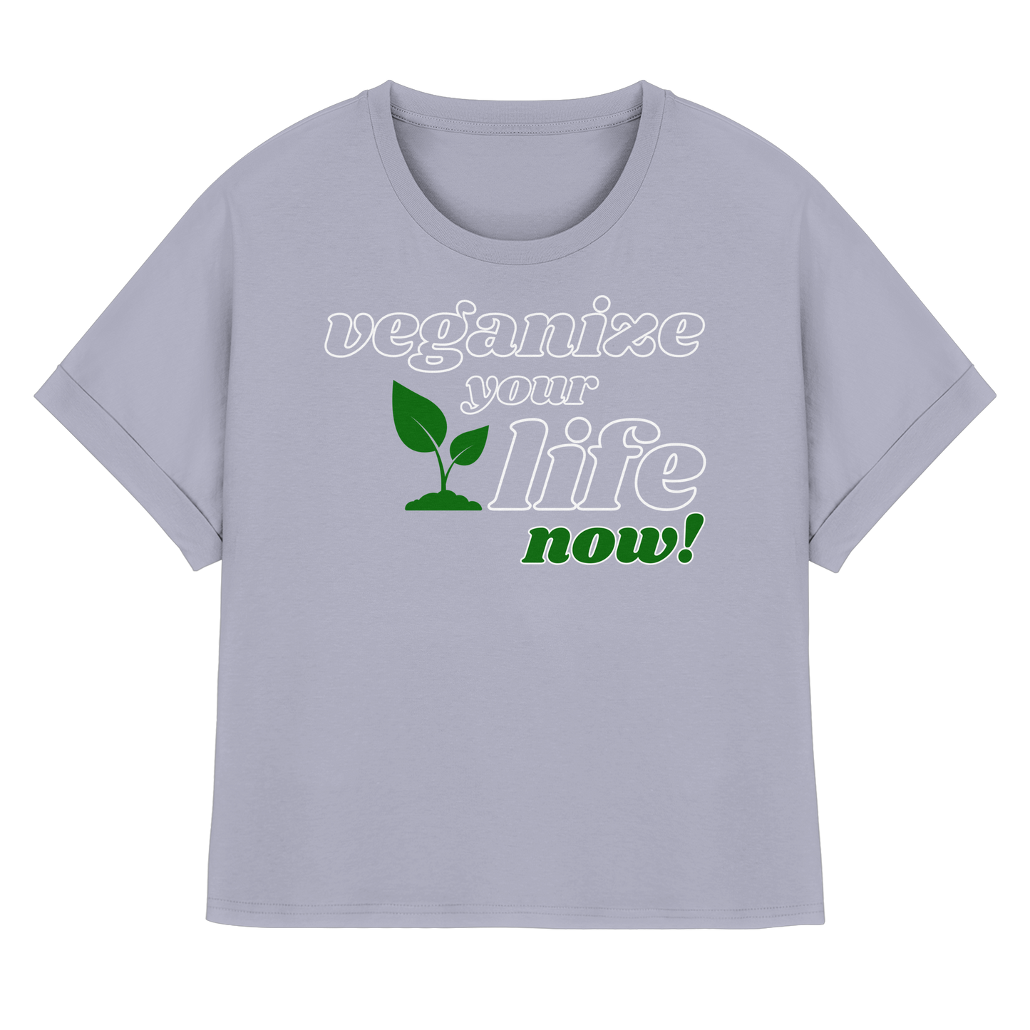 vegwear "veganize your life" - oversized women's T-shirt with batwing sleeves, organic, vegan, sustainable