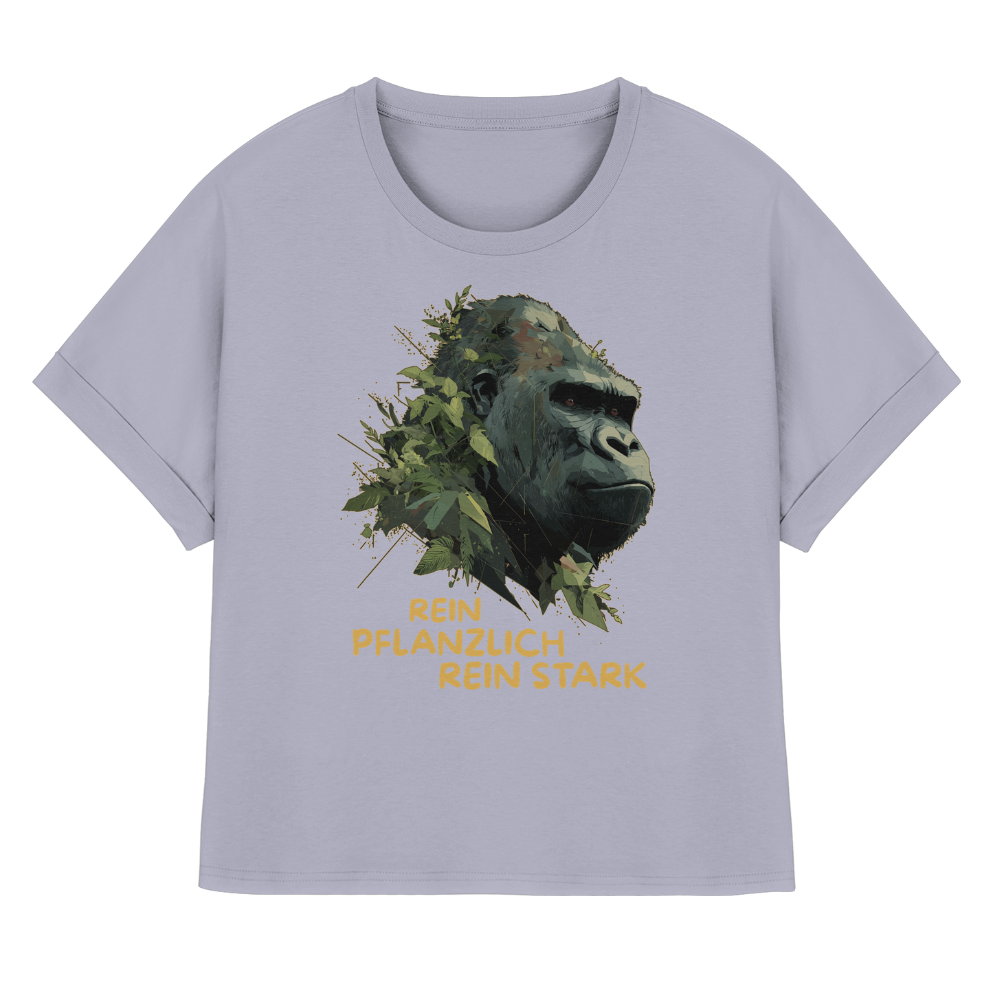vegwear "Gorilla, rein pflanzlich rein stark" - oversized Damen T-Shirt mit Fledermausärmel