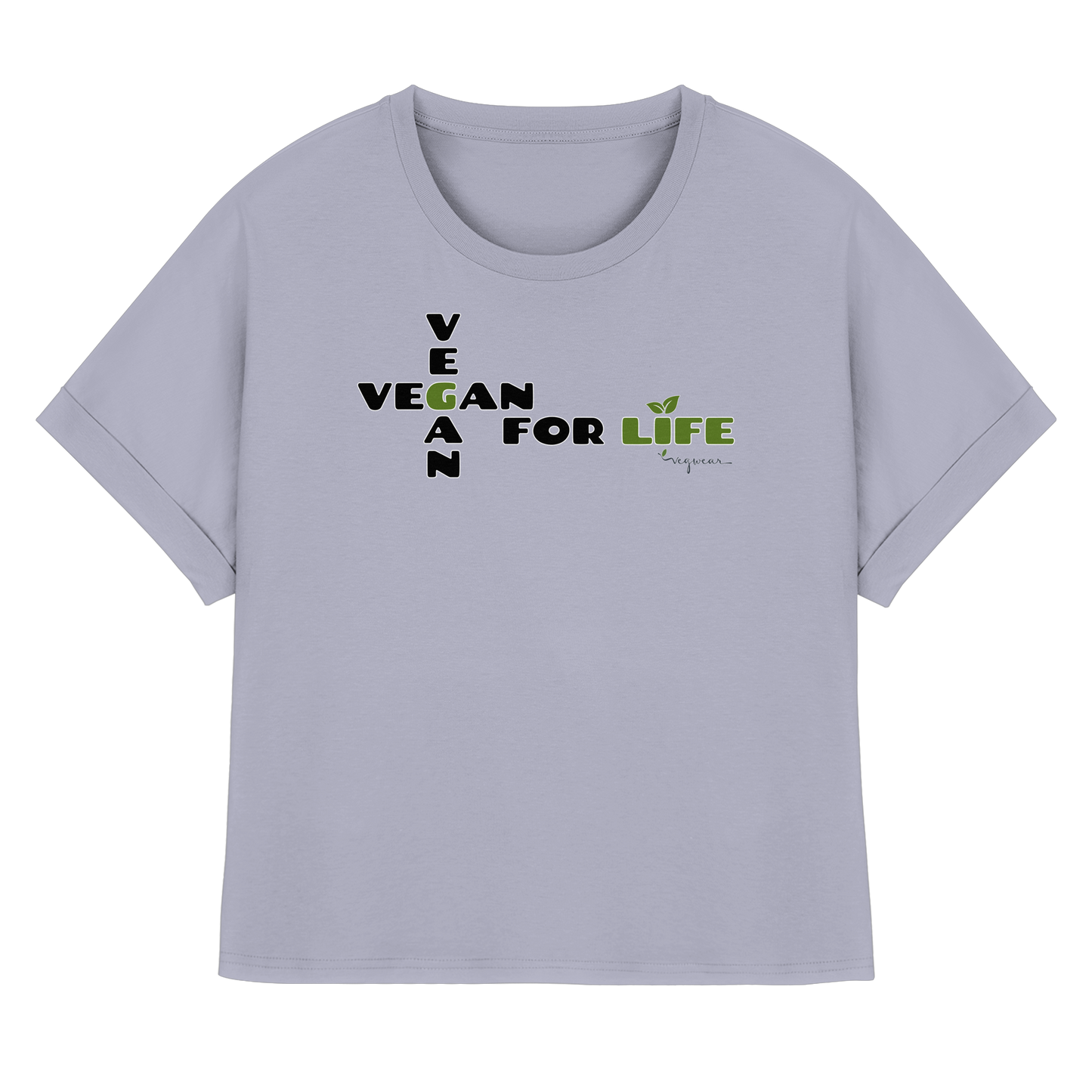vegwear "vegan for life" - oversized Damen T-Shirt mit Fledermausärmel