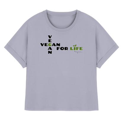 vegwear "vegan for life" - oversized Damen T-Shirt mit Fledermausärmel