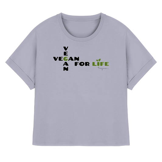 vegwear "vegan for life" - oversized Damen T-Shirt mit Fledermausärmel