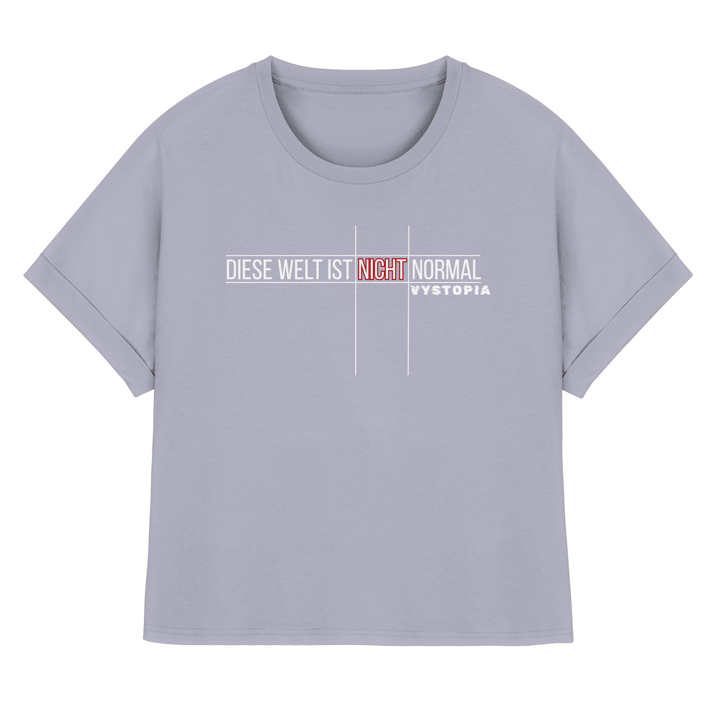 vegwear "Diese Welt ist nicht normal"- oversized Damen Bio T-Shirt mit Fledermausärmel