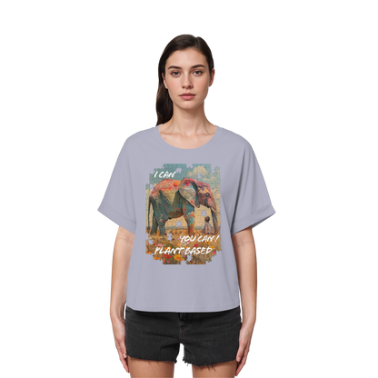 vegwear "I can you can"- oversized Damen T-Shirt mit Fledermausärmel, bio, vegan