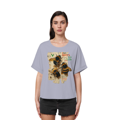 vegwear "no bees no life" - oversized Damen T-Shirt mit Fledermausärmel