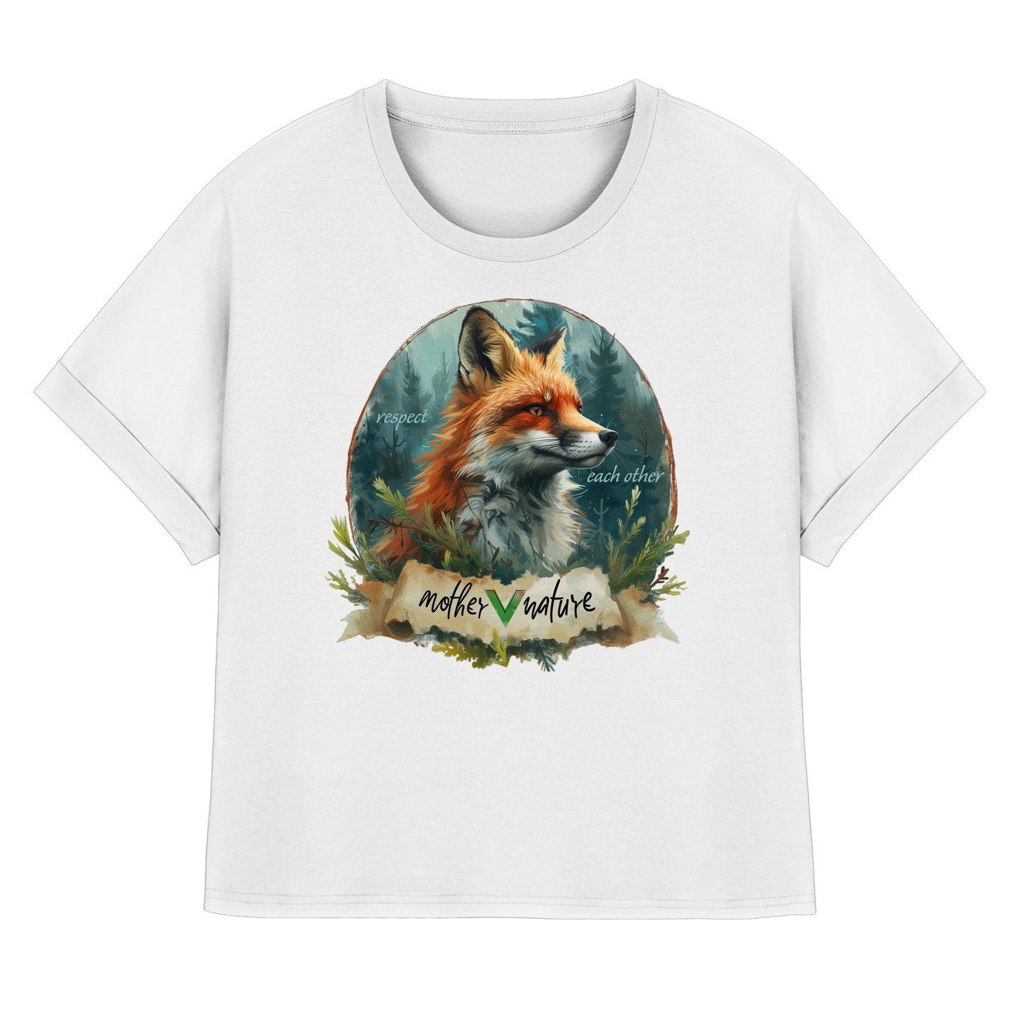 vegwear "respect each other" - oversized Damen T-Shirt mit Fledermausärmel, vegan, bio