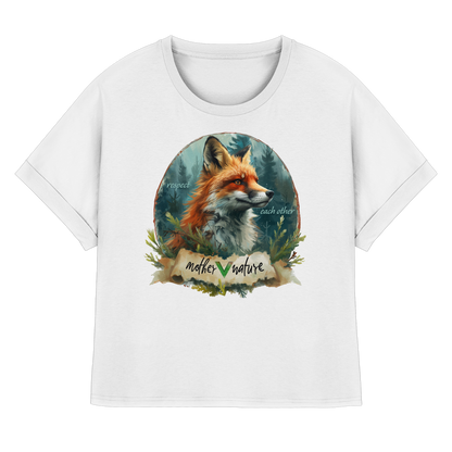 vegwear "respect each other" - oversized Damen T-Shirt mit Fledermausärmel, vegan, bio