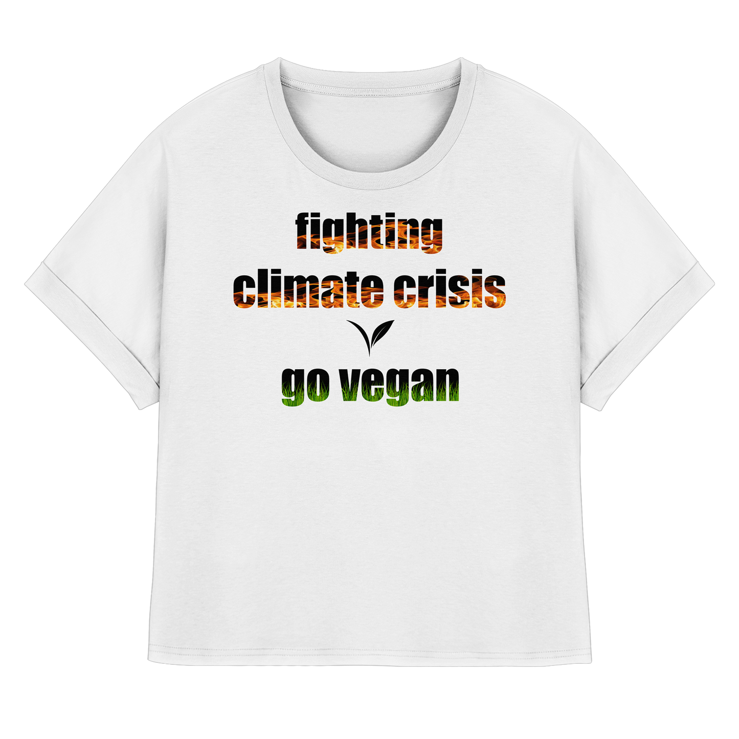 vegwear "fighting climate cirsis"- oversized Bio Damen T-Shirt mit Fledermausärmeln, vegan & klimafreundlich