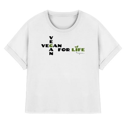 vegwear "vegan for life" - oversized Damen T-Shirt mit Fledermausärmel