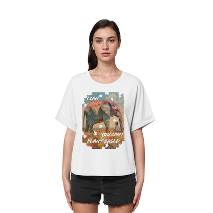 vegwear "I can you can"- oversized Damen T-Shirt mit Fledermausärmel, bio, vegan