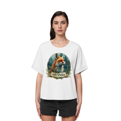 vegwear "respect each other" - oversized Damen T-Shirt mit Fledermausärmel, vegan, bio