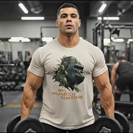 vegwear "Gorilla, rein pflanzlich, rein stark" - unisex Bio T-Shirt